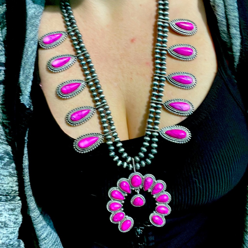 Hot Pink Squash Necklace